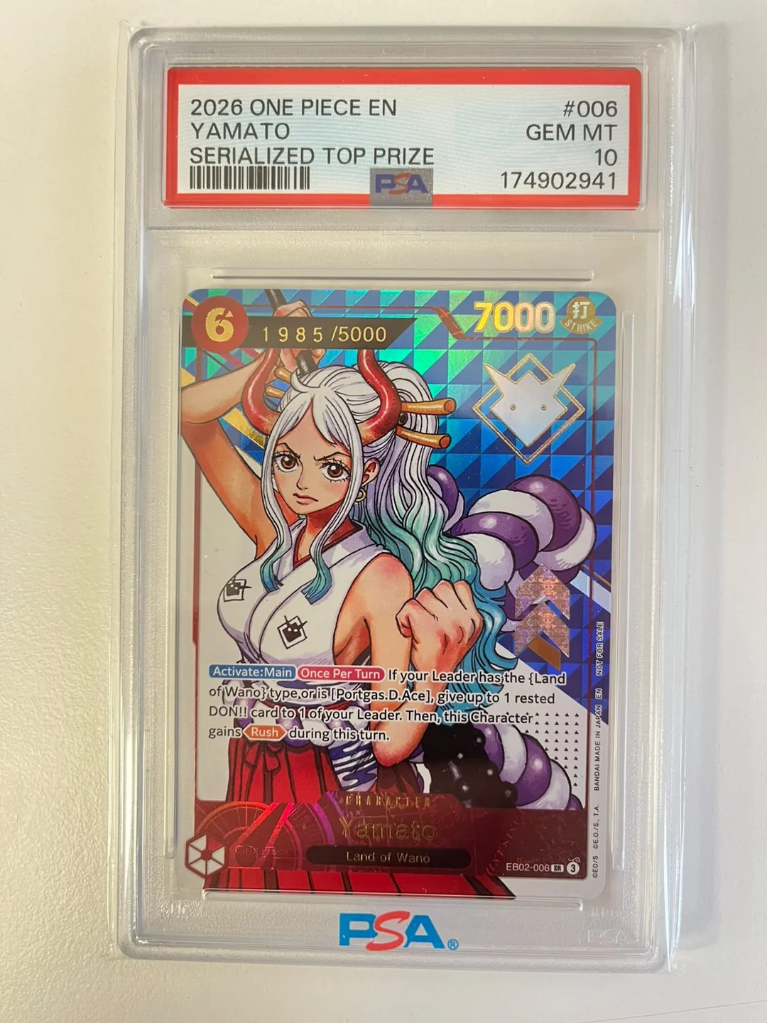 Yamato Serialized Top Prize EB02-006 ENG PSA 10