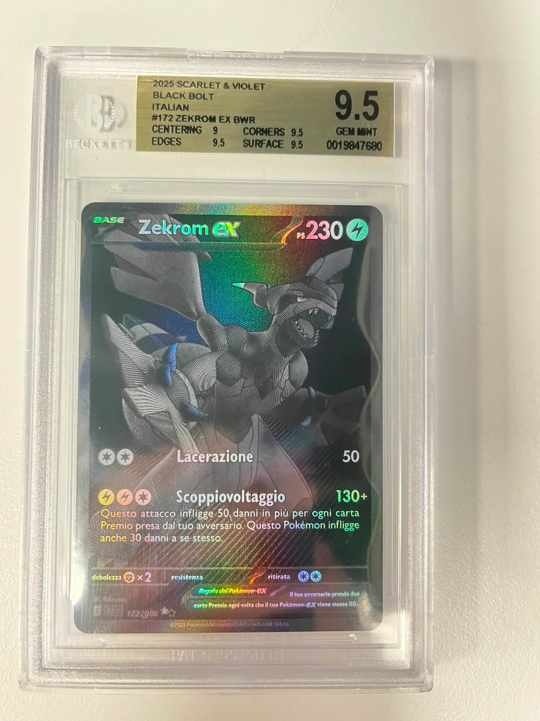 Zekrom Ex BLK 172 ITA BGS 9.5