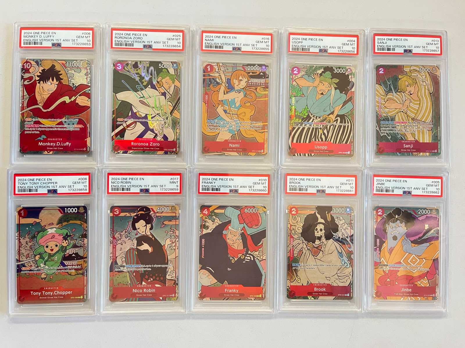 1st Anniversary Set(English Version) Sequential Set ENG 9 PSA 10/1 PSA 9 (Nico Robin PSA 9)