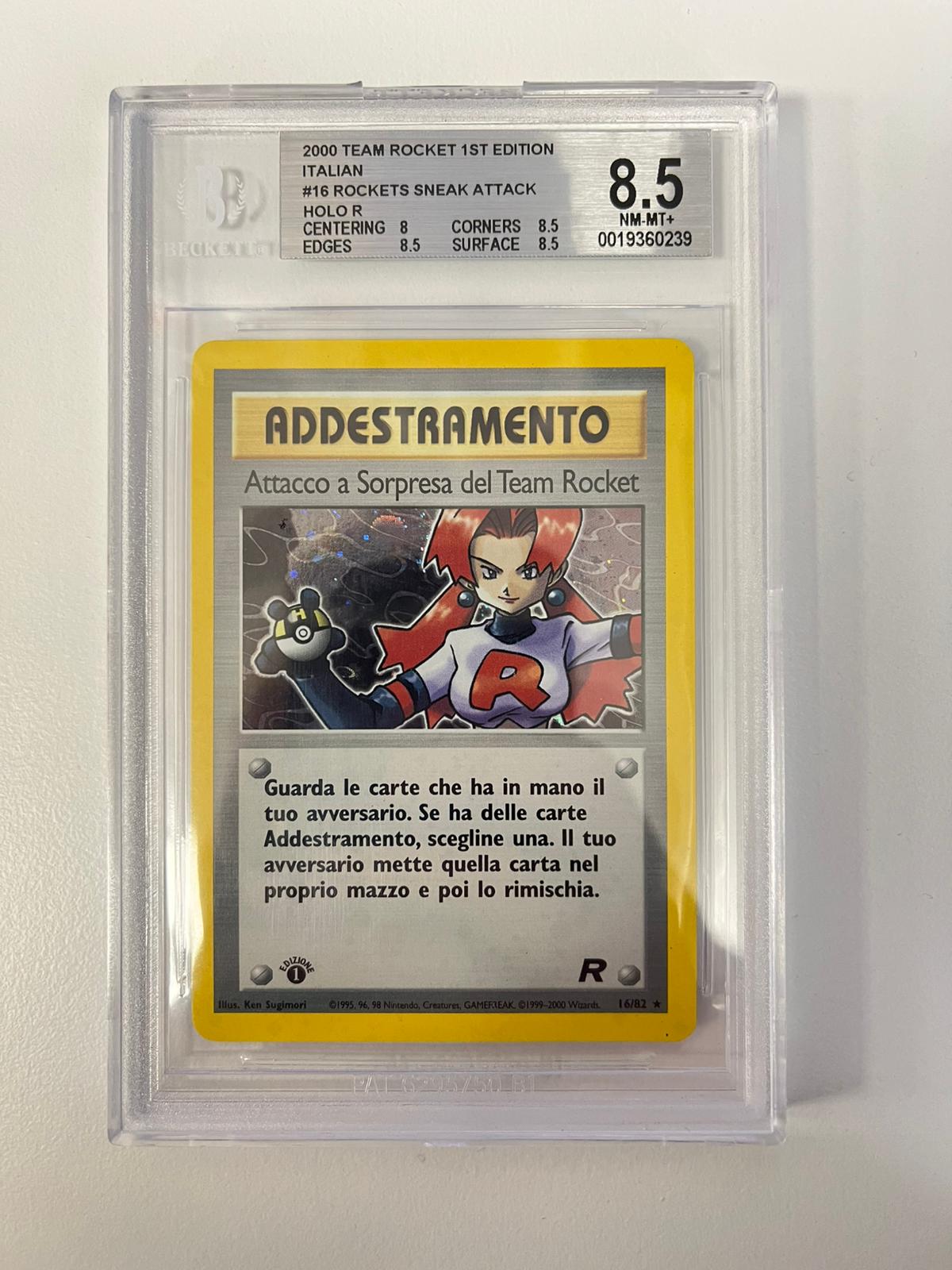 Attacco a sorpresa del Team Rocket Holo 1st Edition ITA BGS 8.5