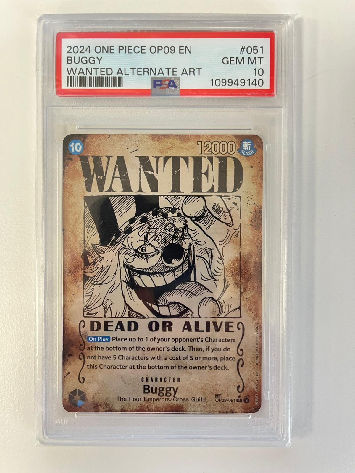 Buggy Wanted Rare OP09-051 ENG PSA 10