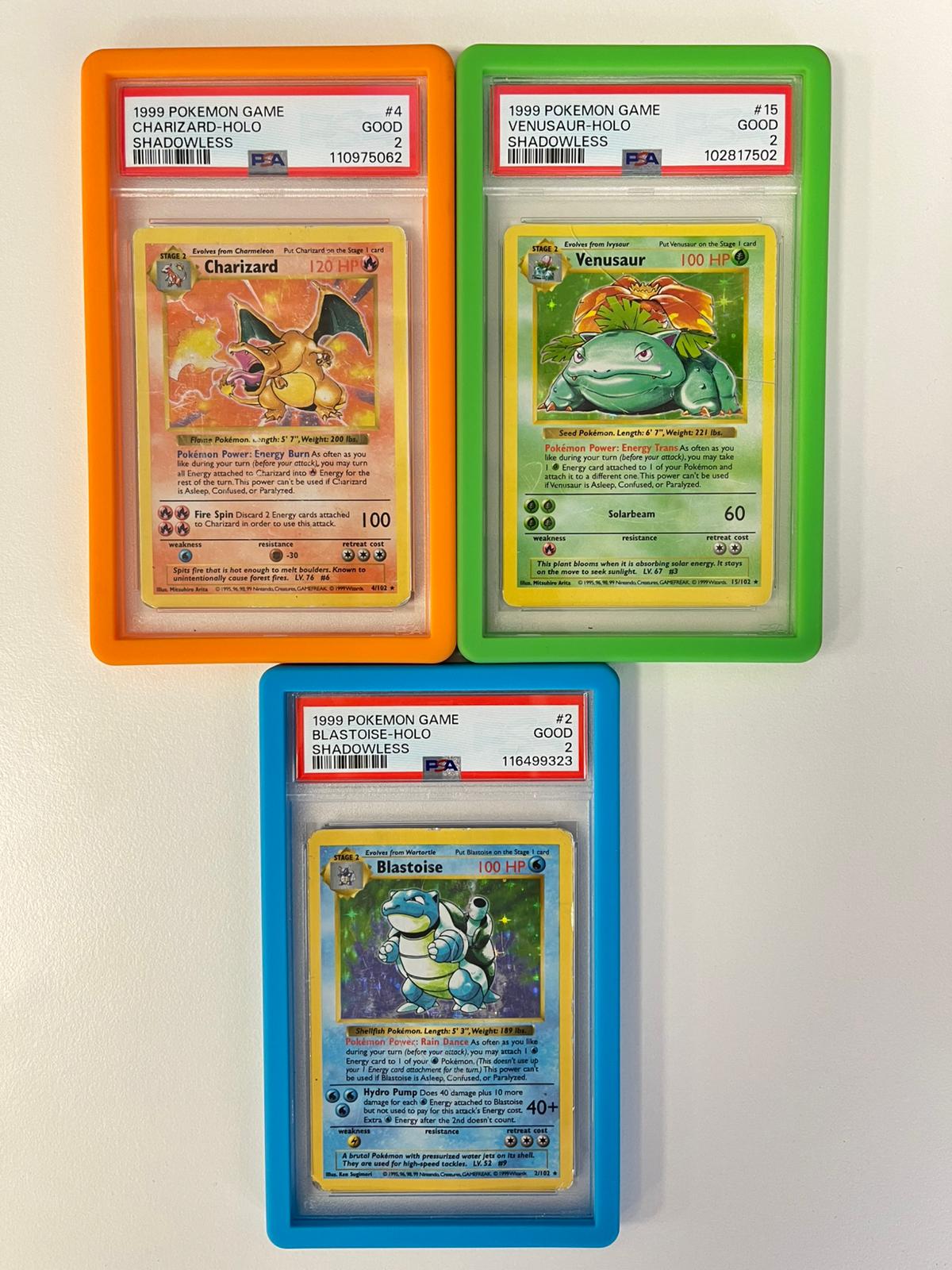 Charizard/Blastoise/Venusaur Base Set Shadowless Unlimited Set ENG PSA 2
