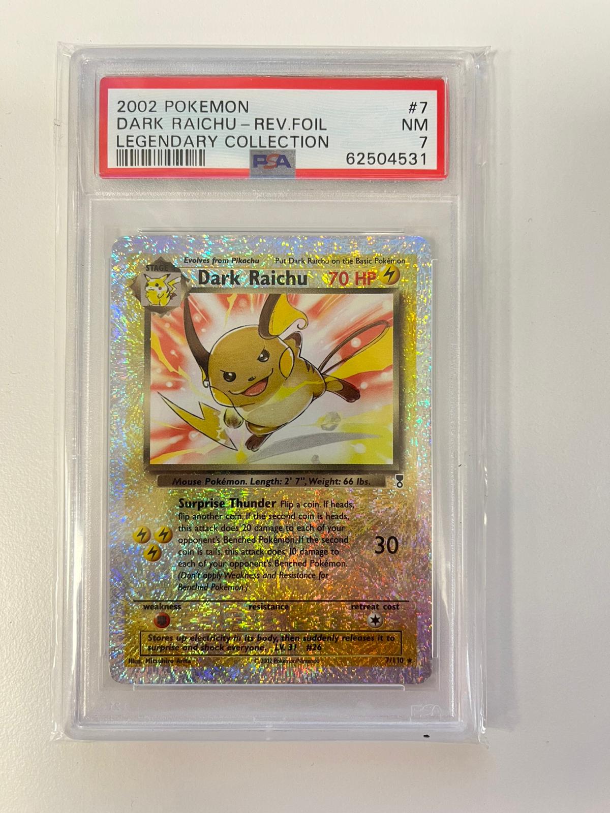 Dark Raichu Reverse Foil Legendary Collection ENG PSA 7