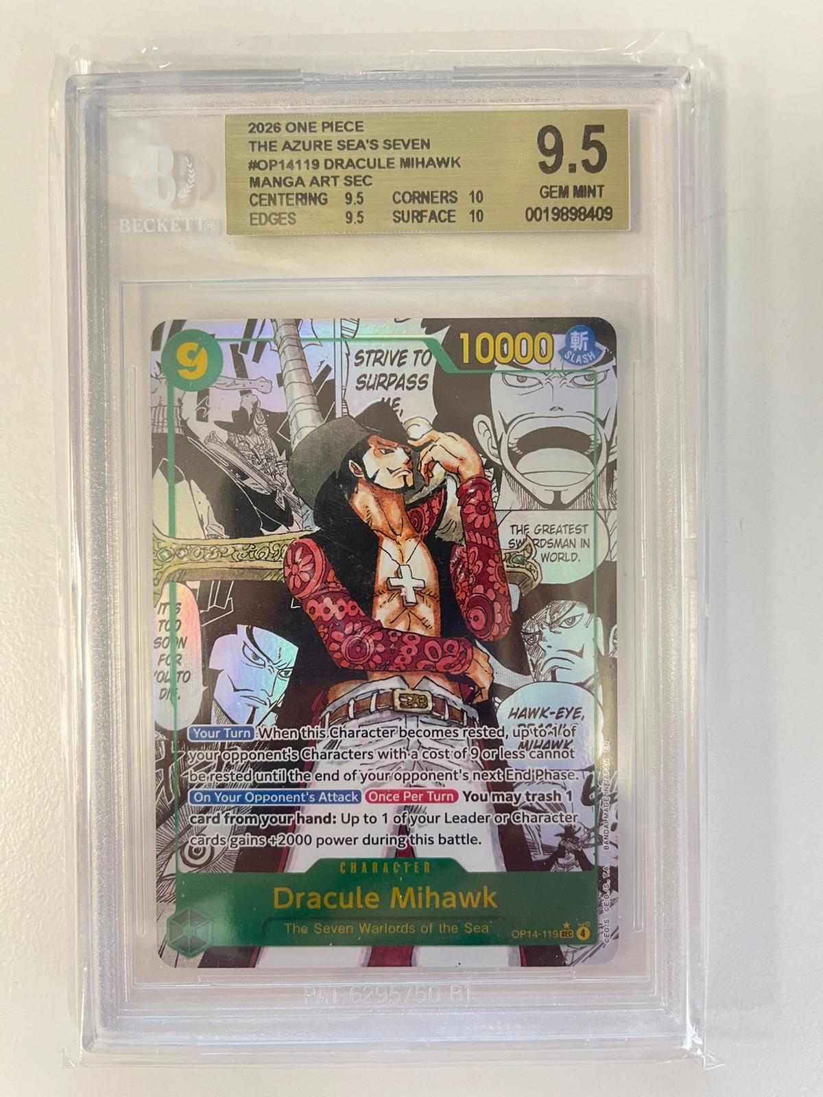 Dracule Mihawk Manga Rare OP14-119 ENG BGS 9.5