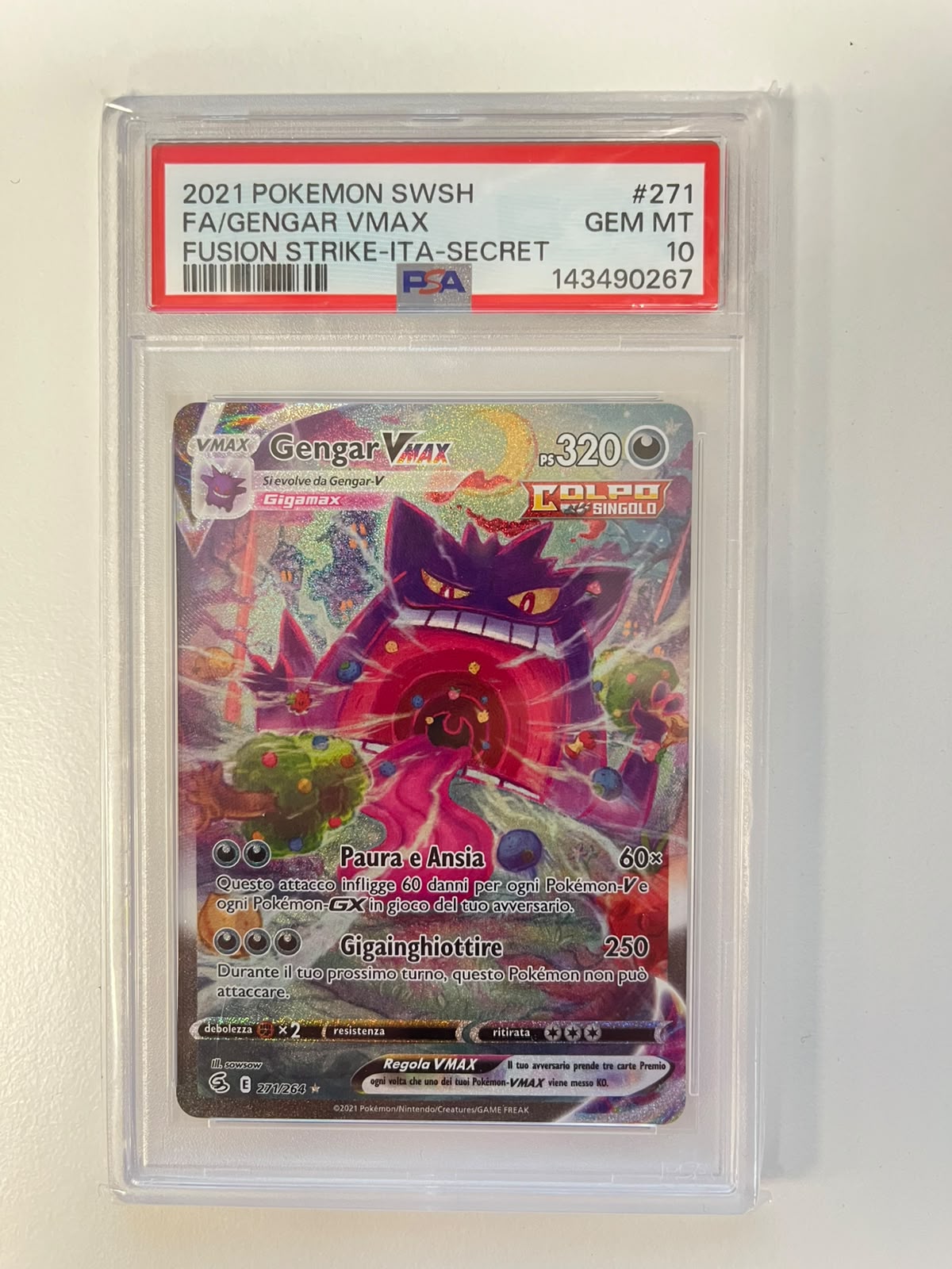 Gengar Vmax Colpo Fusione ITA PSA 10