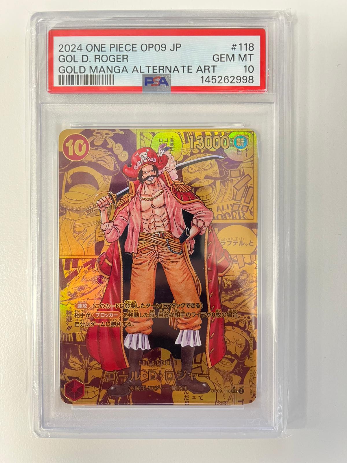 Gol D. Roger Gold Manga Rare OP09-119 JAP PSA 10