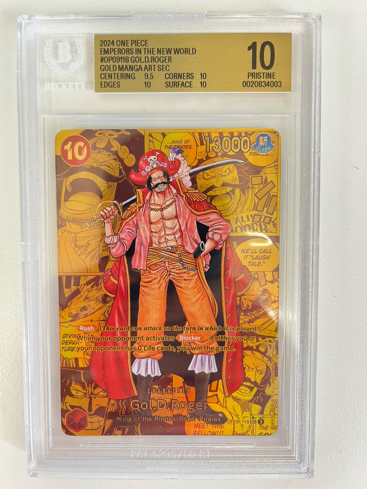 Gol G. Roger Gold Manga Rare OP09-119 ENG BGS 10