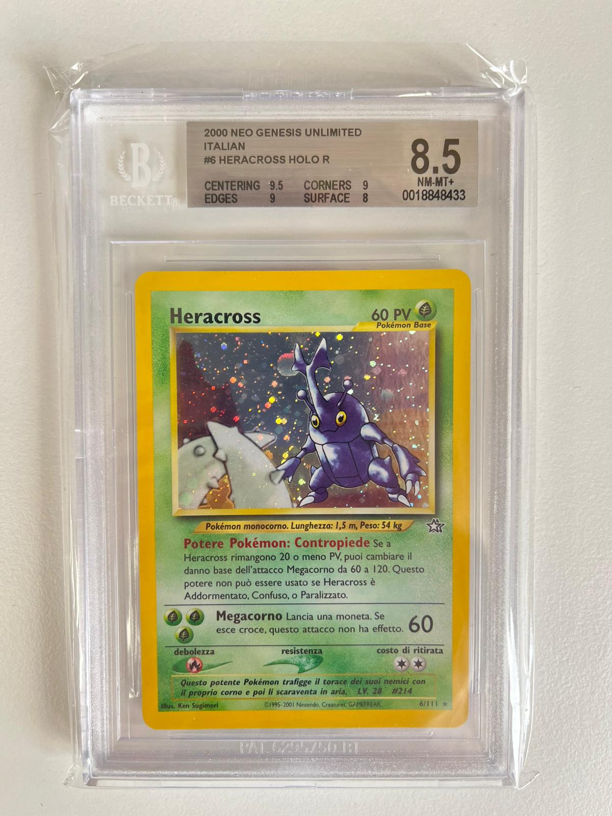 Heracross Holo Neo Genesis ITA BGS 8.5