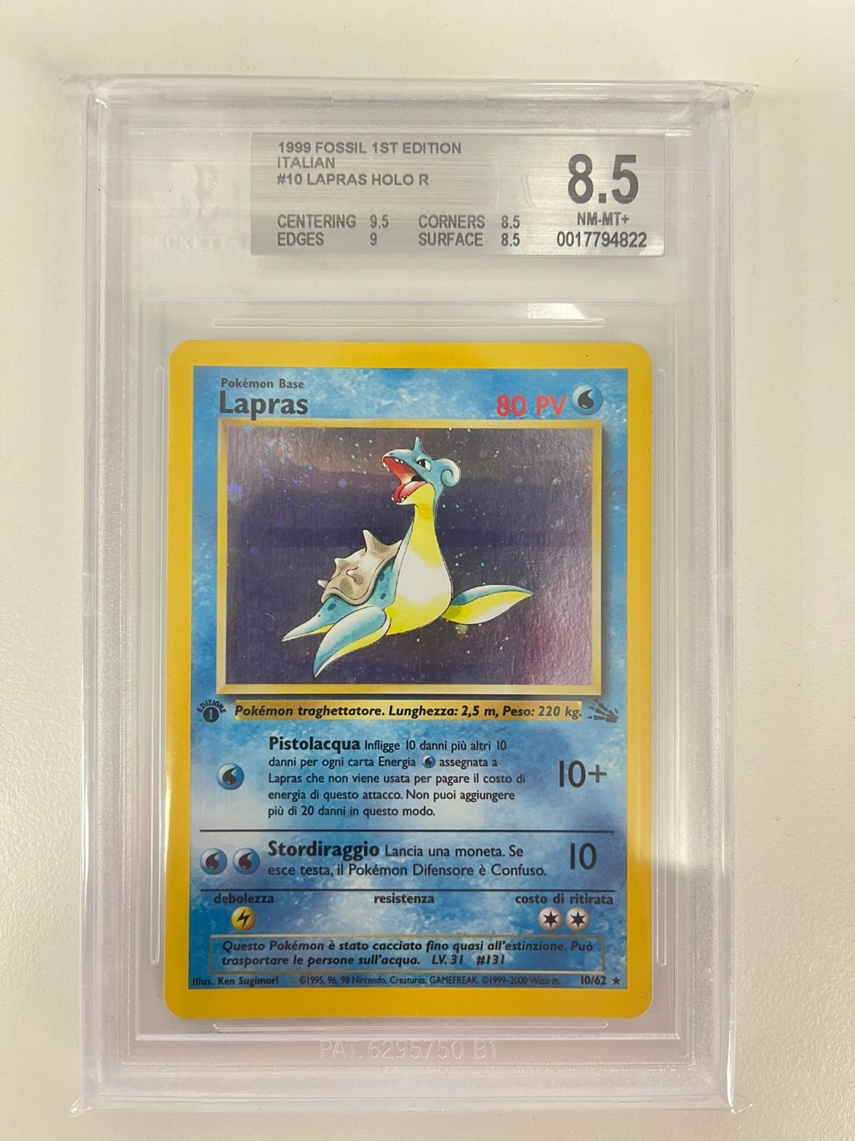 Lapras Holo Fossil 1st Edition ITA BGS 8.5