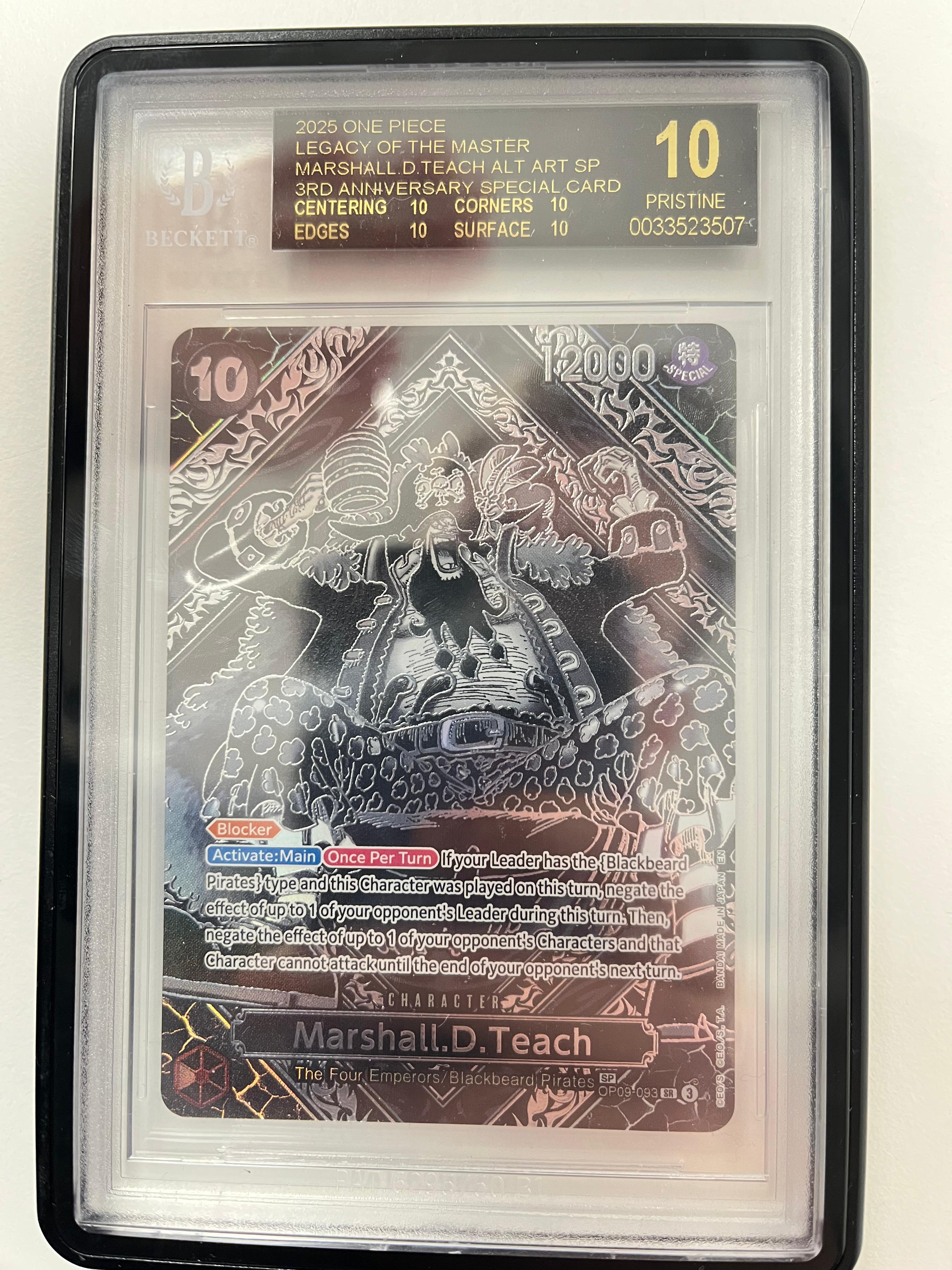 Marshall.D.Teach Silver Anniversary Rare OP12/OP09-093 ENG BGS 10 Black Label