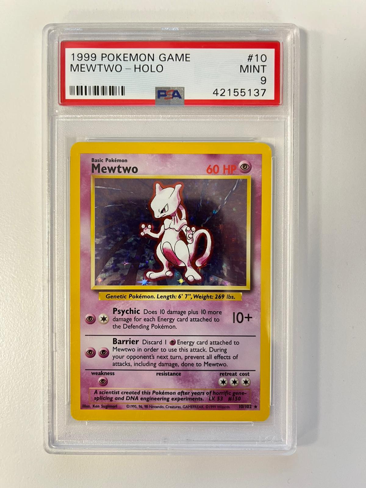 Mewtwo Holo Base Set Unlimited ENG PSA 9