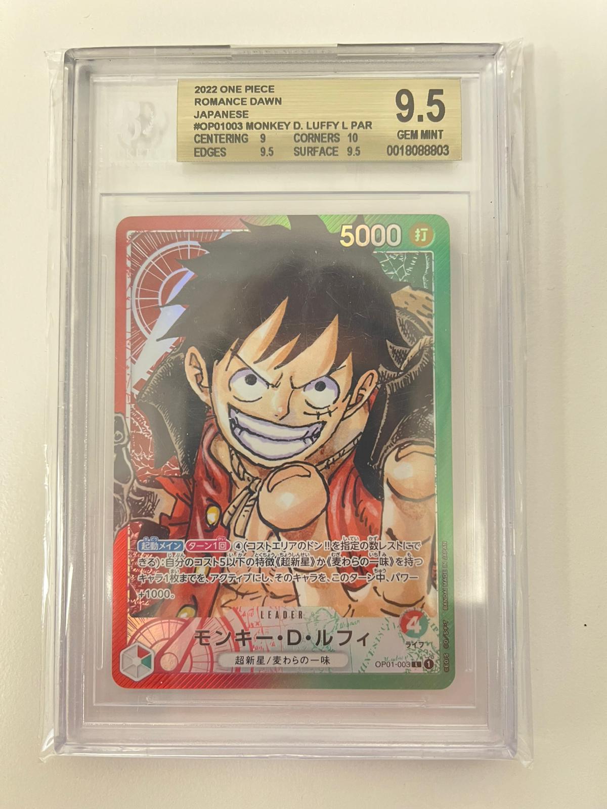 Monkey.D.Luffy Alt Rare OP01-003 JAP BGS 9.5