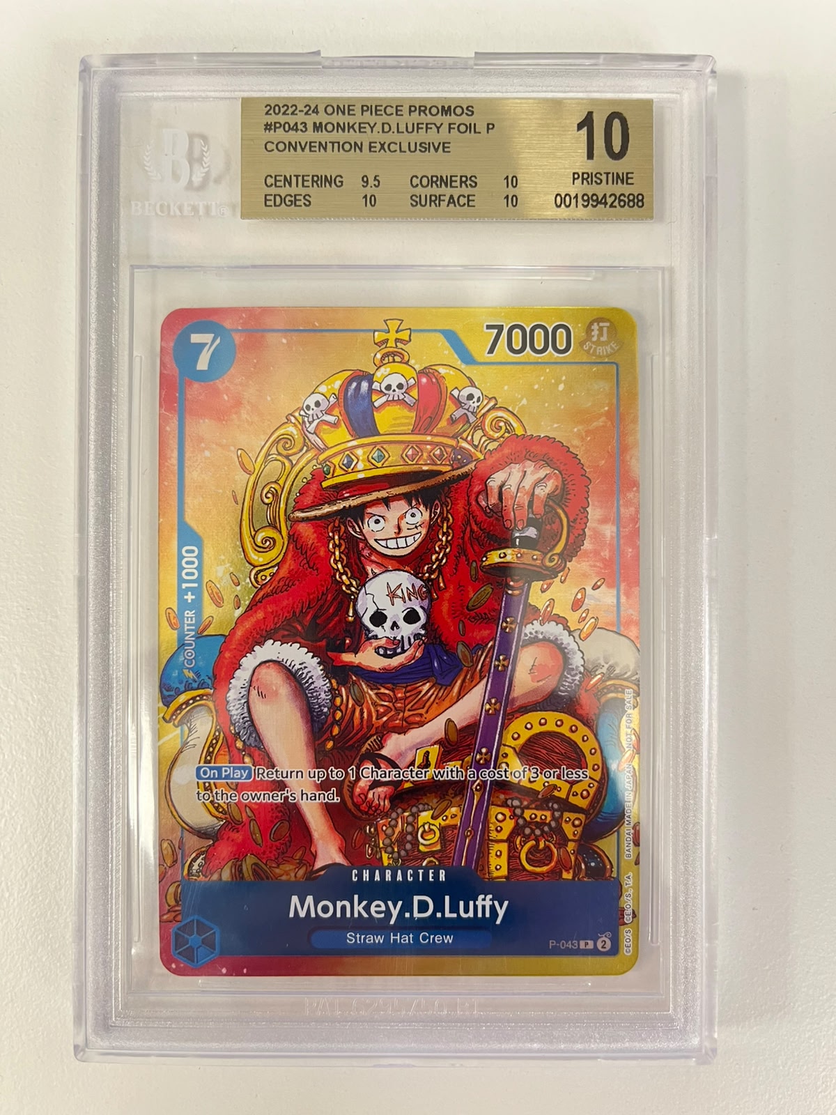 Monkey.D.Luffy Foil Promo Convention Exclusive P-043 ENG BGS 10