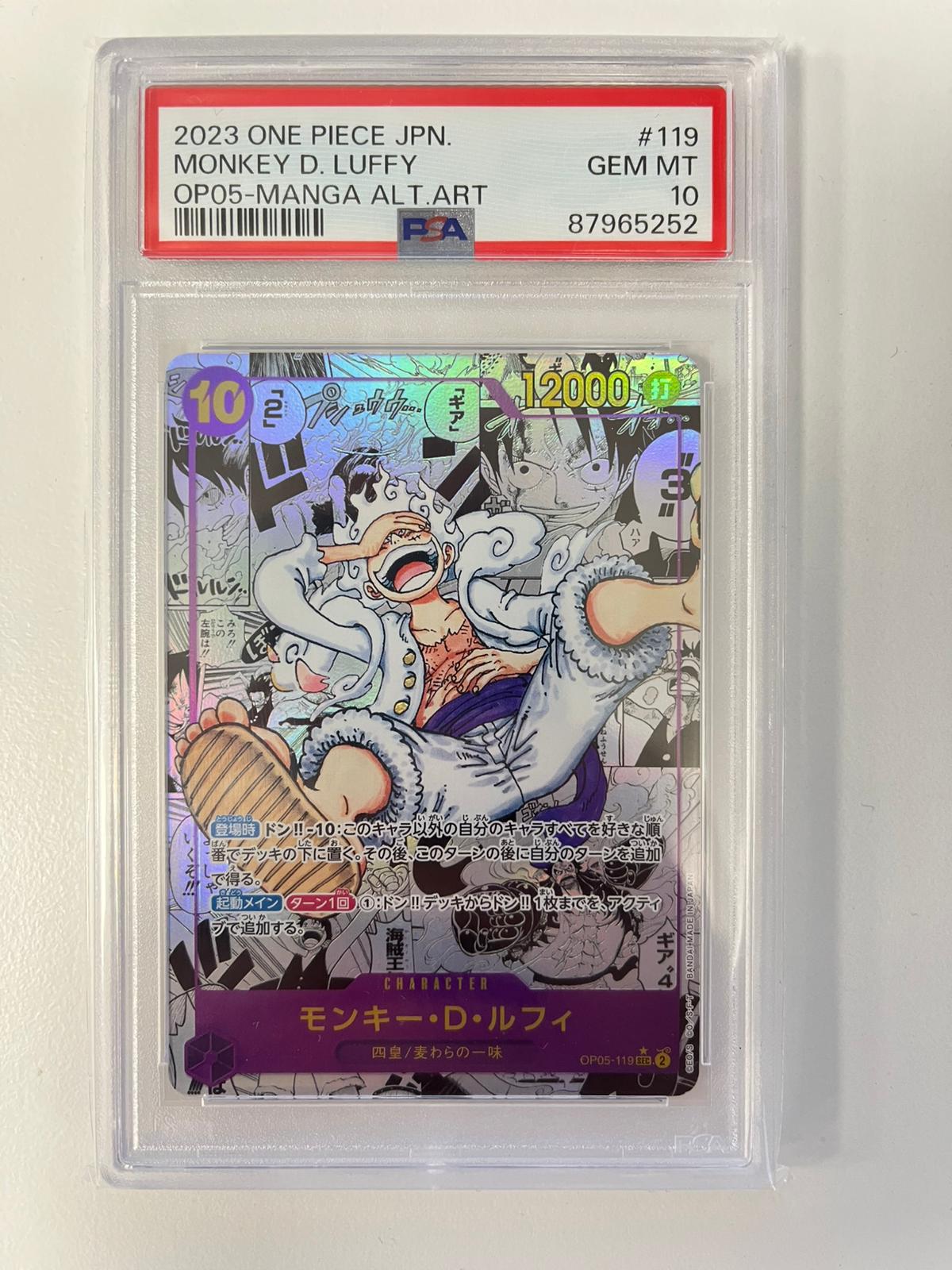 Monkey.D.Luffy Manga Rare OP05-119 JAP PSA 10