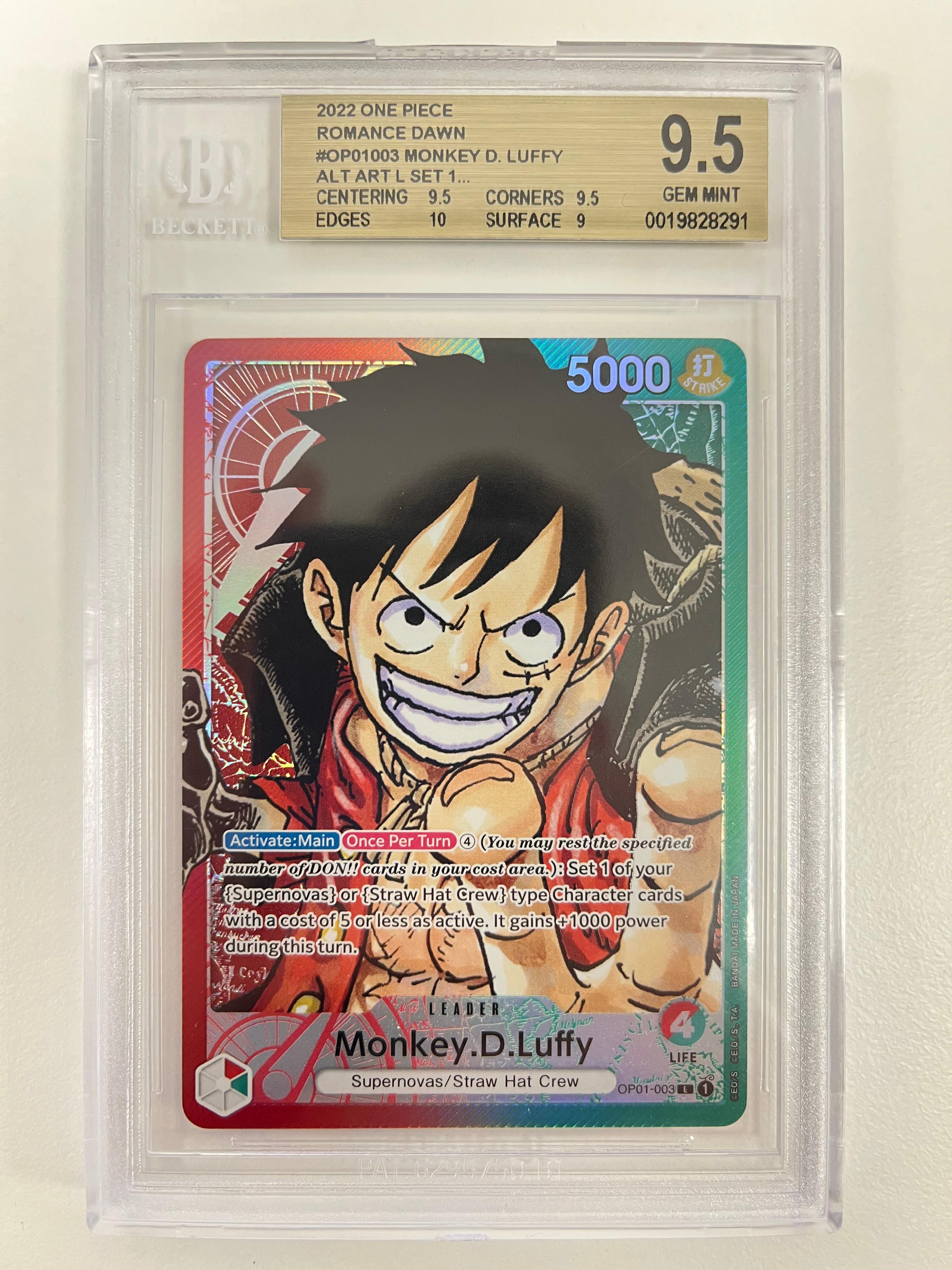 Monkey.D.Luffy Pre-Errata Alt Rare OP01-003 ENG BGS 9.5