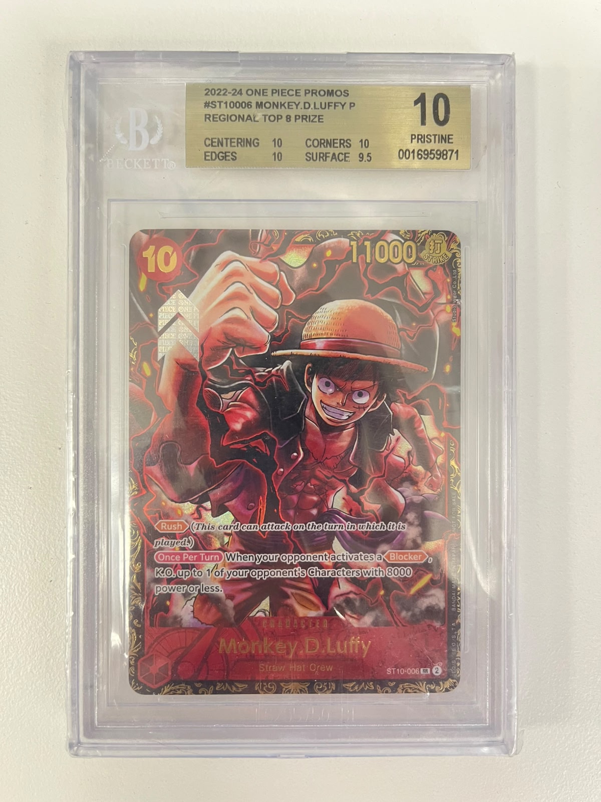 Monkey.D.Luffy Regional Top 8 Prize ST10-006 ENG BGS 10