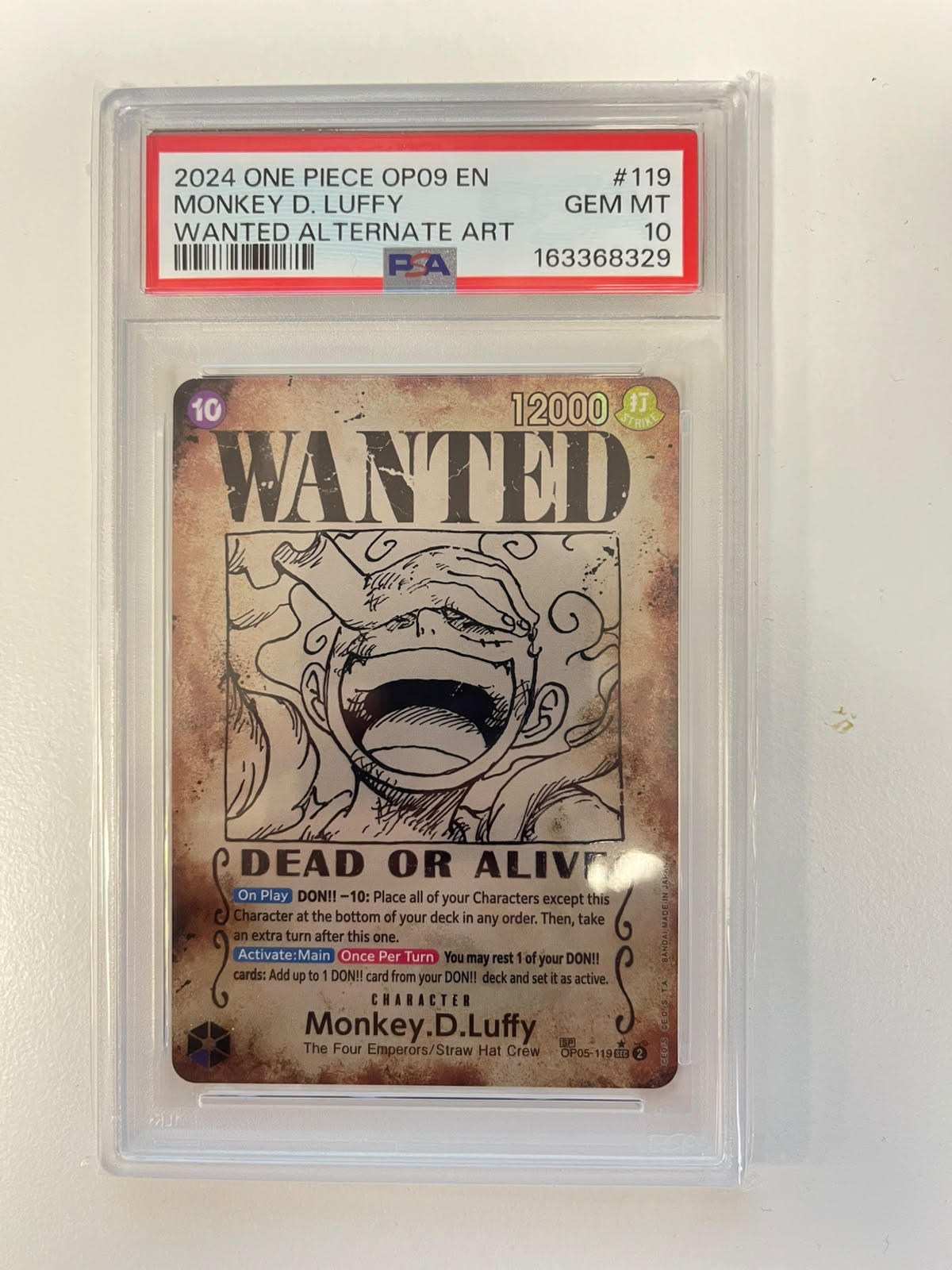 Monkey.D.Luffy Wanted OP05-119 ENG PSA 10