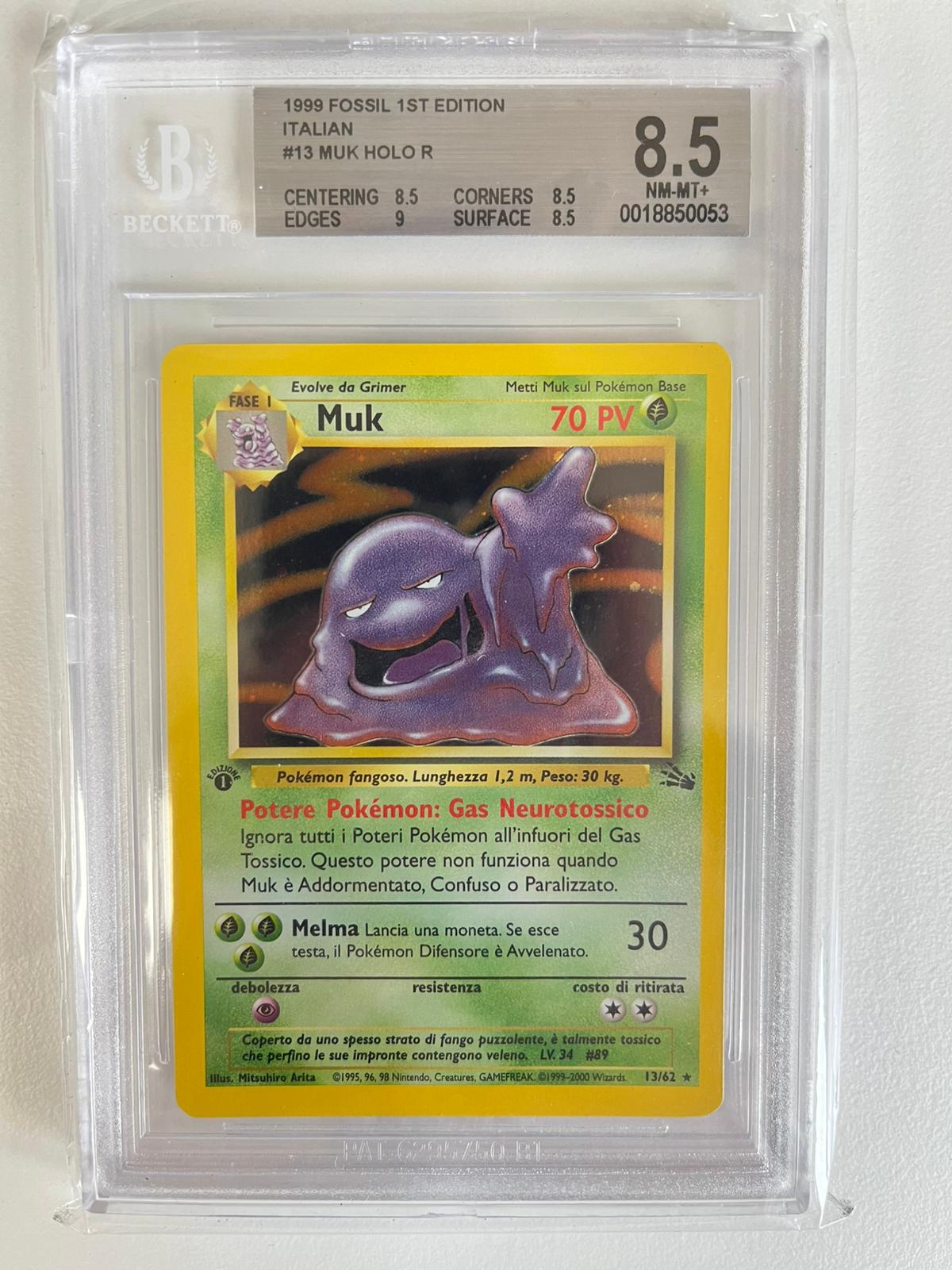 Muk Fossil Holo 1st Edition ITA BGS 8.5