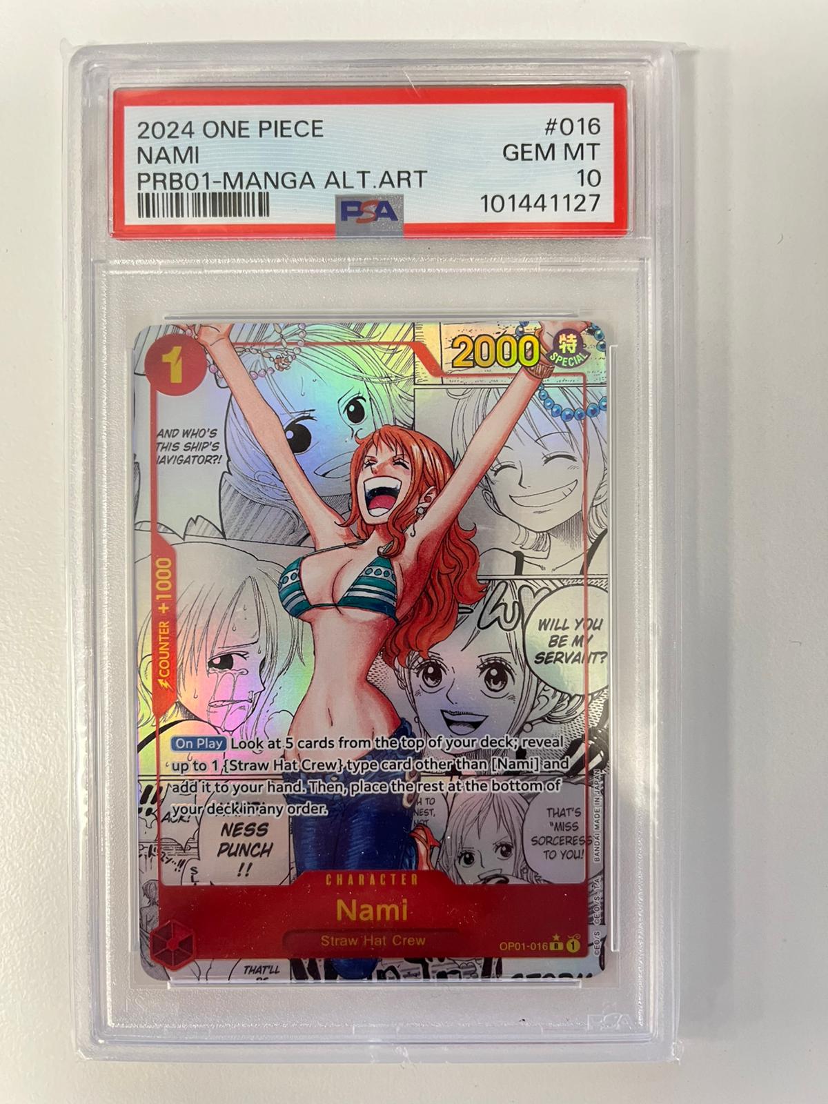 Nami Manga Rare PRB01/OP01-016 ENG PSA 10