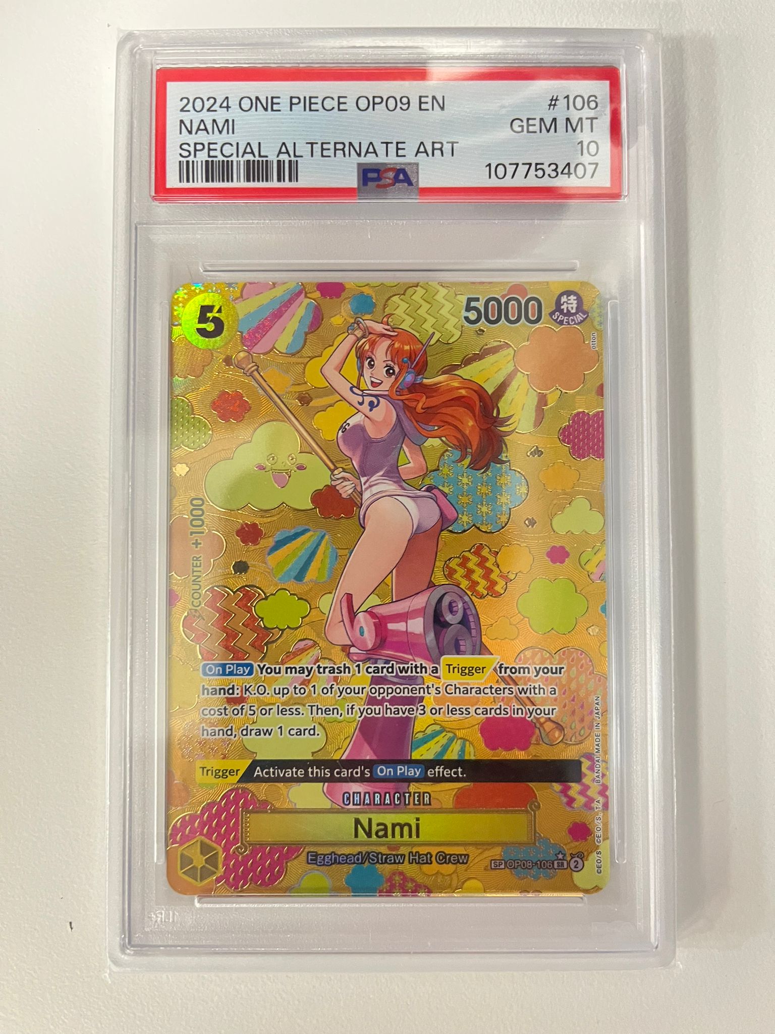 Nami Mosaic Rare OP08-106 ENG PSA 10