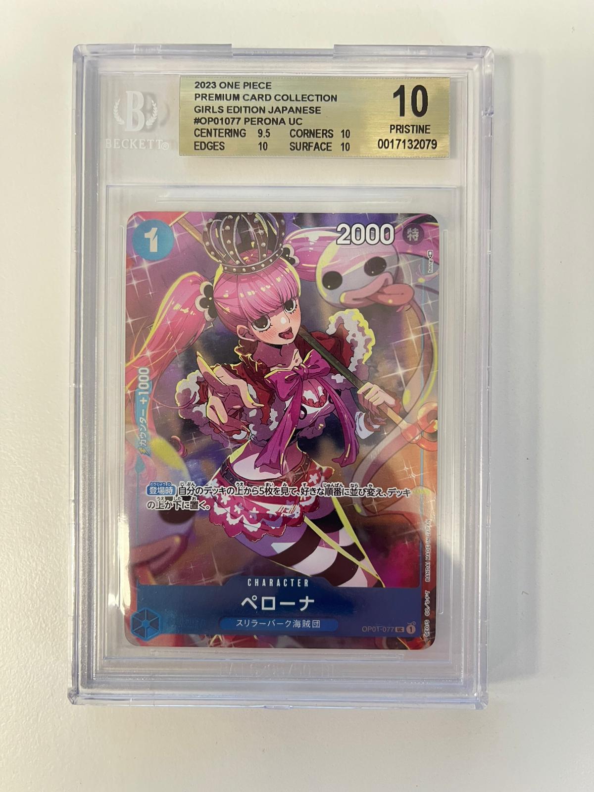 Perona Premium Card Collections Girls Edition OP01-077 JAP BGS 10