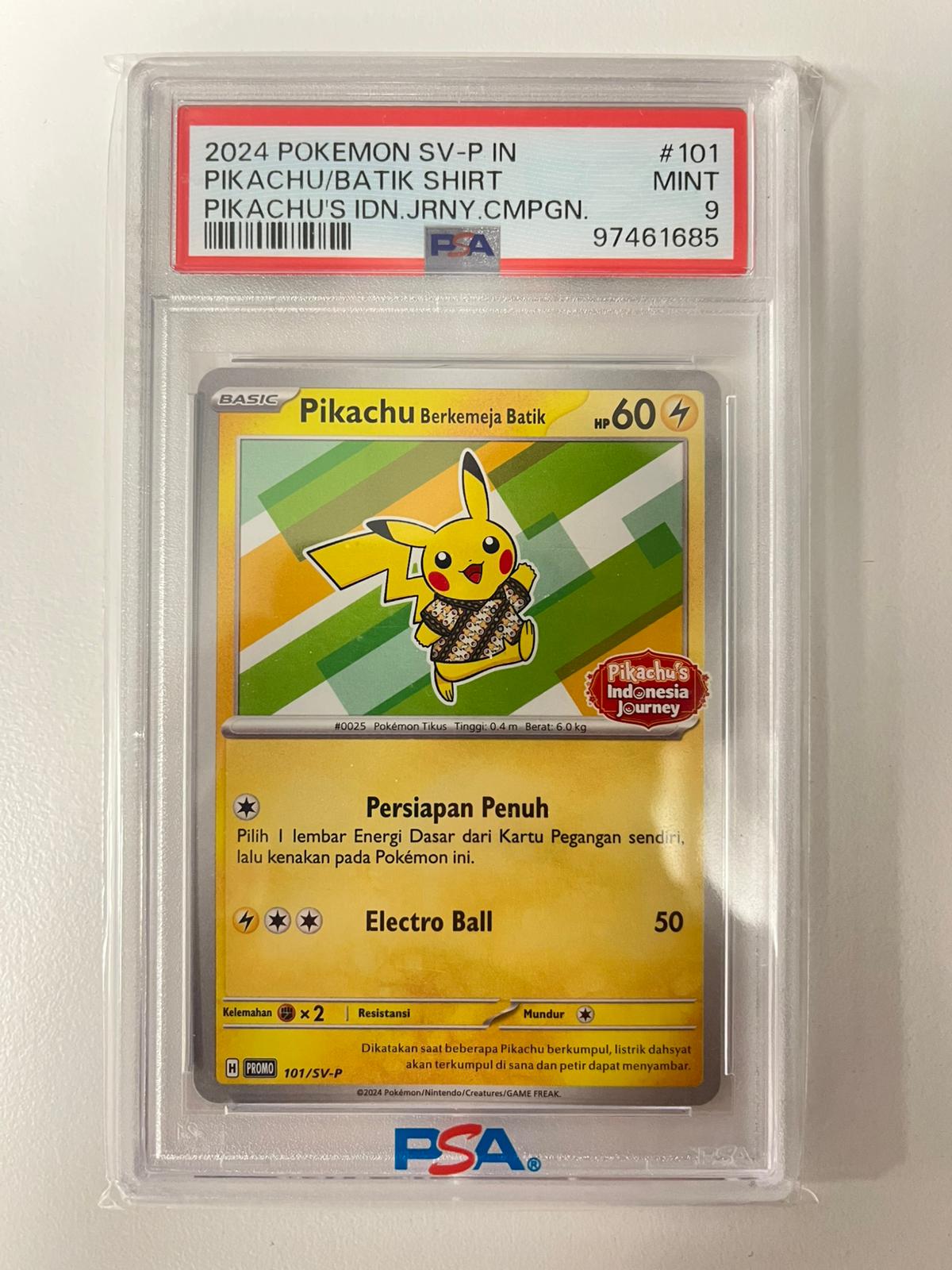 Pikachu/Batik Shirt Indonesia Journey 101/SV-P PSA 9