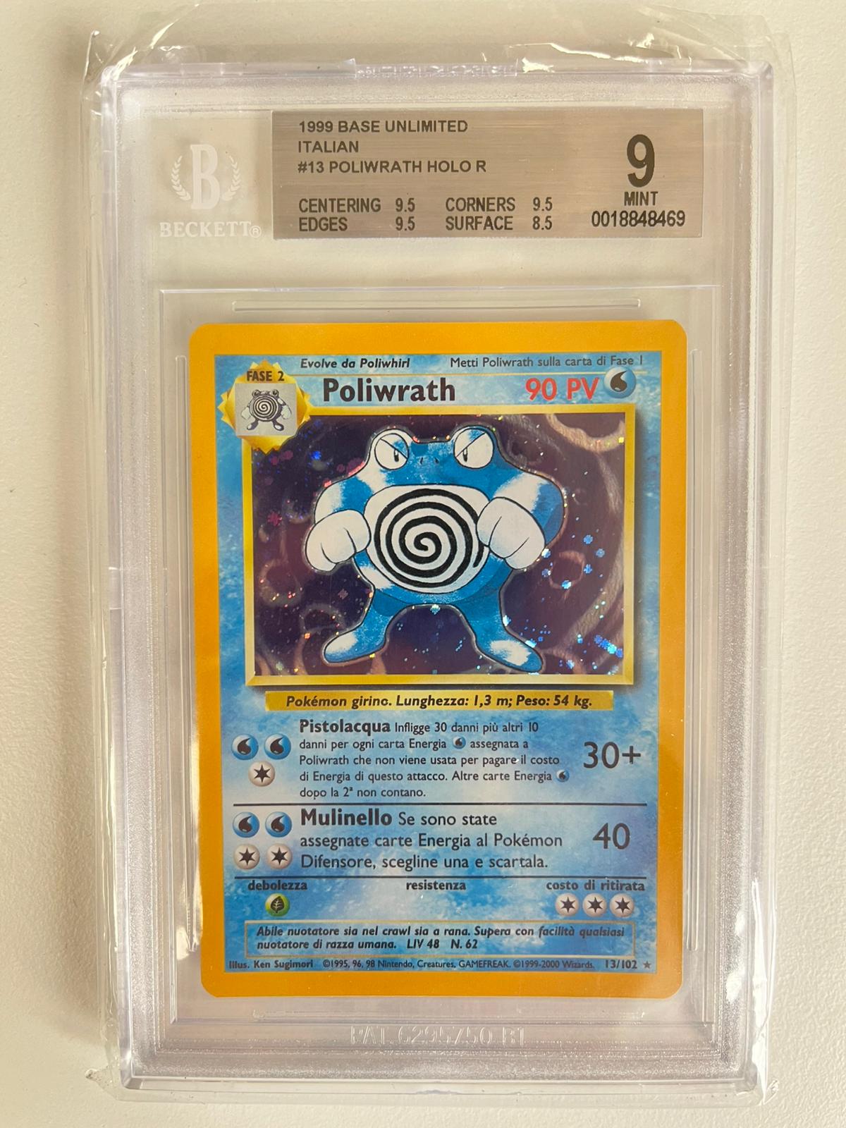 Poliwrath Set Base Unlimited ITA BGS 9
