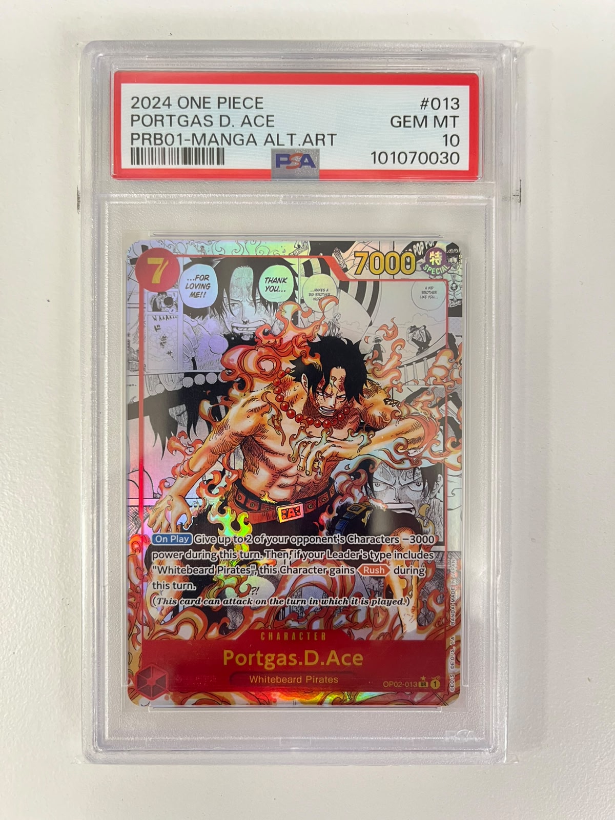 Portgas.D.Ace Manga Rare PRB01/OP02-013 ENG PSA 10
