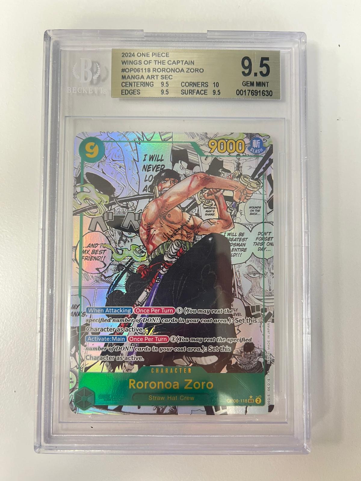 Roronoa Zoro Manga Rare OP06-118 ENG BGS 9.5