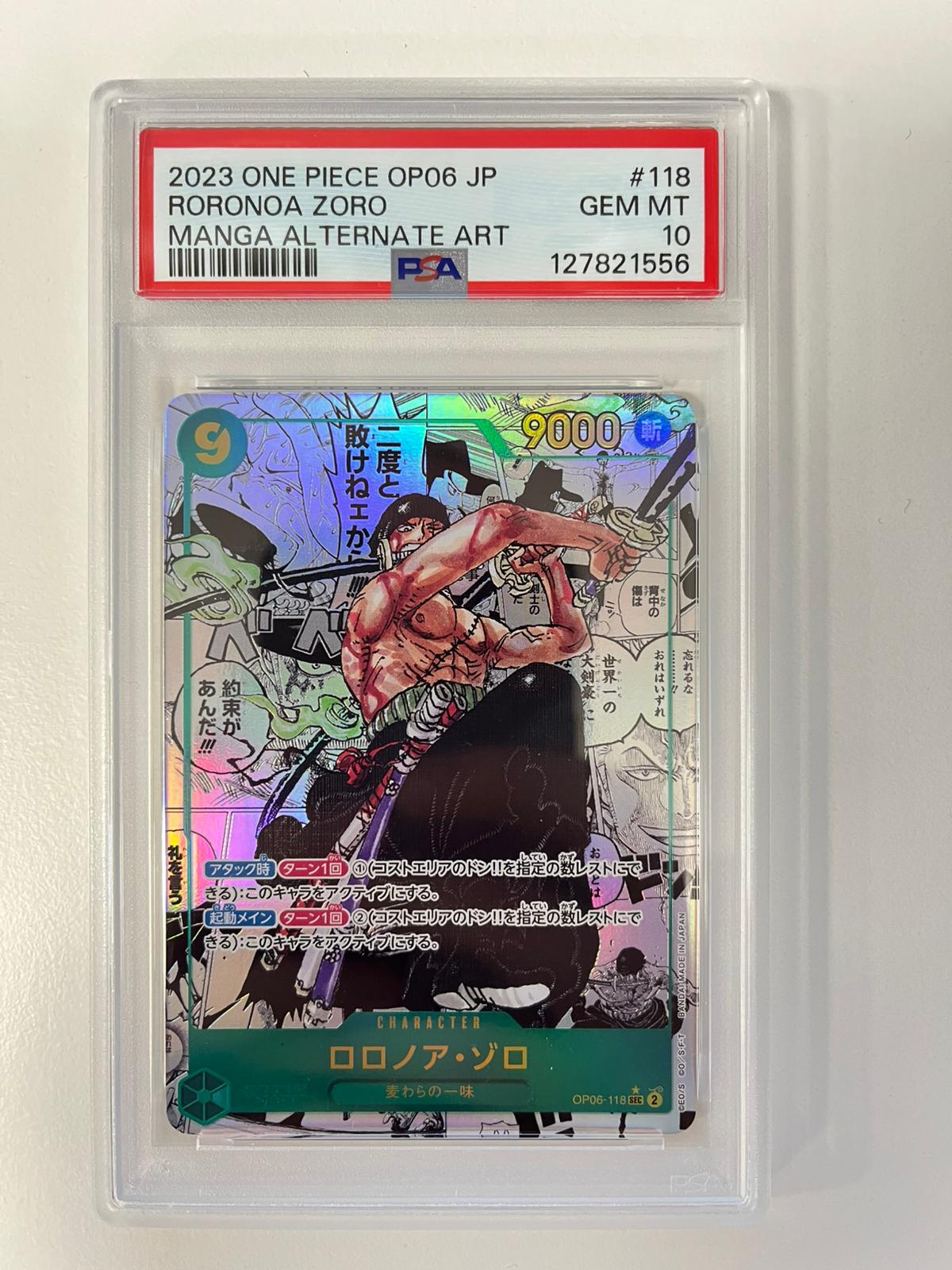 Roronoa Zoro Manga Rare OP06-118 JAP PSA 10