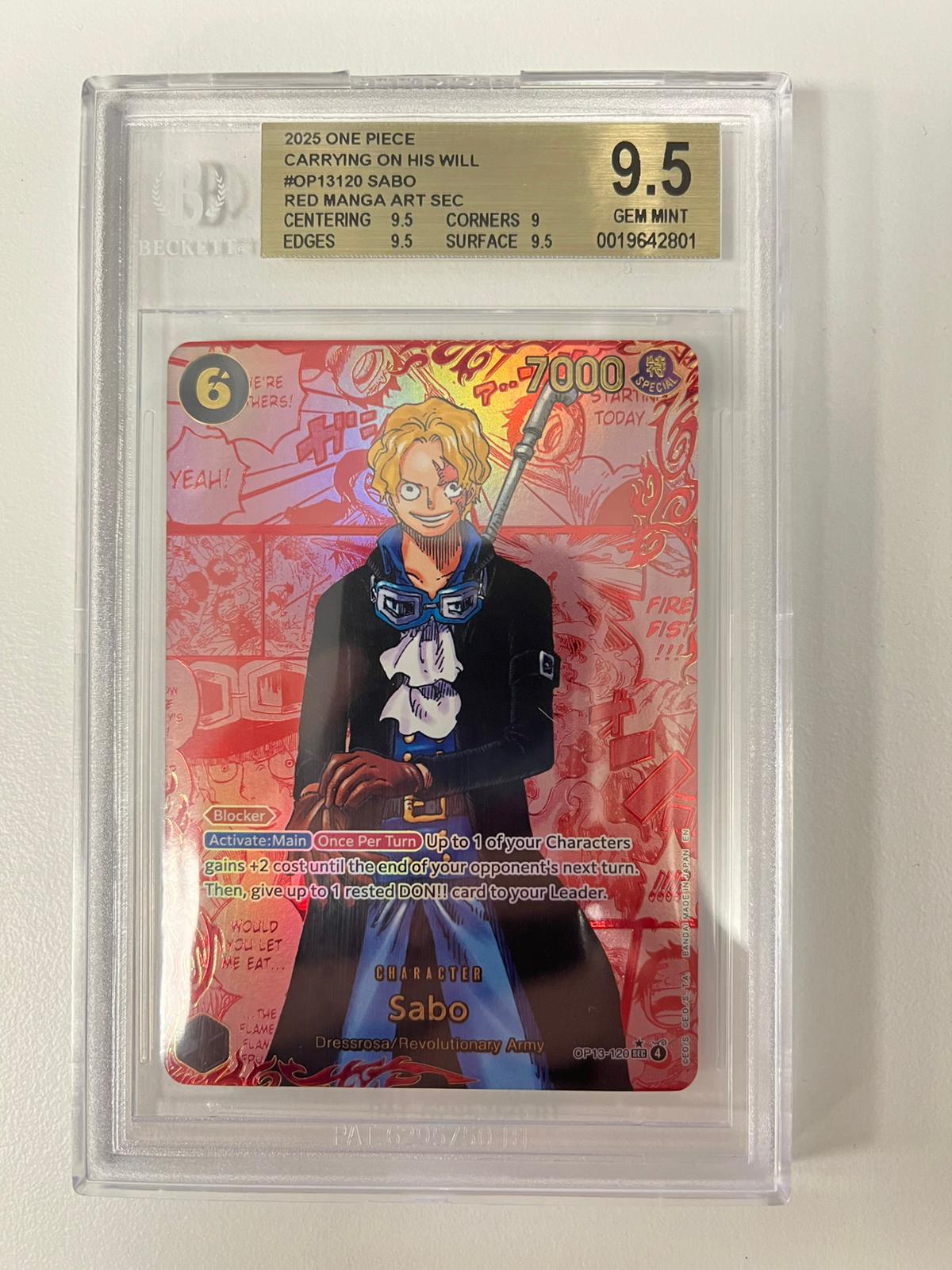 Sabo Red Manga Rare OP13-120 ENG BGS 9.5 – GS-Gameon