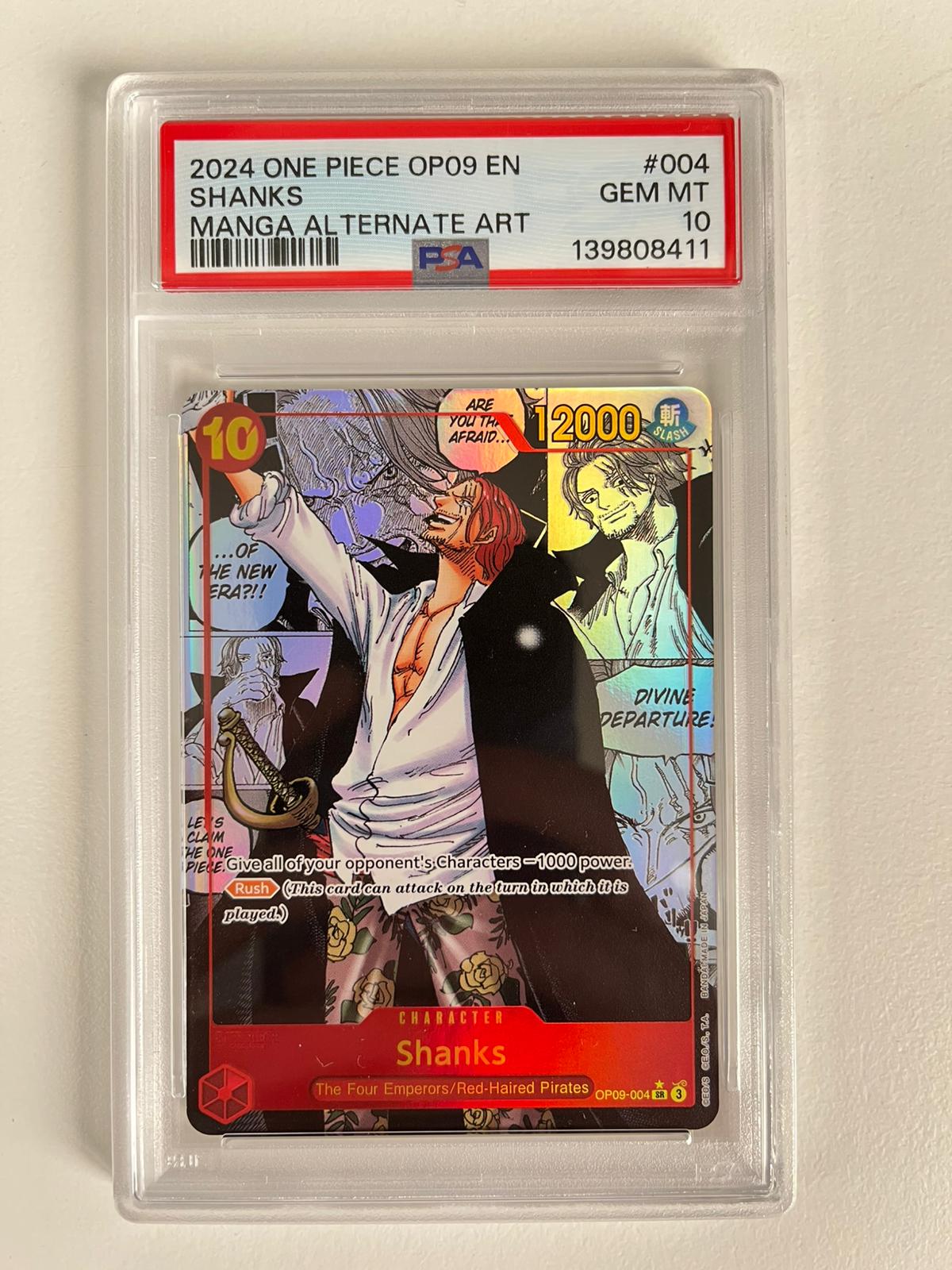 Shanks Manga Rare OP09-004 ENG PSA 10