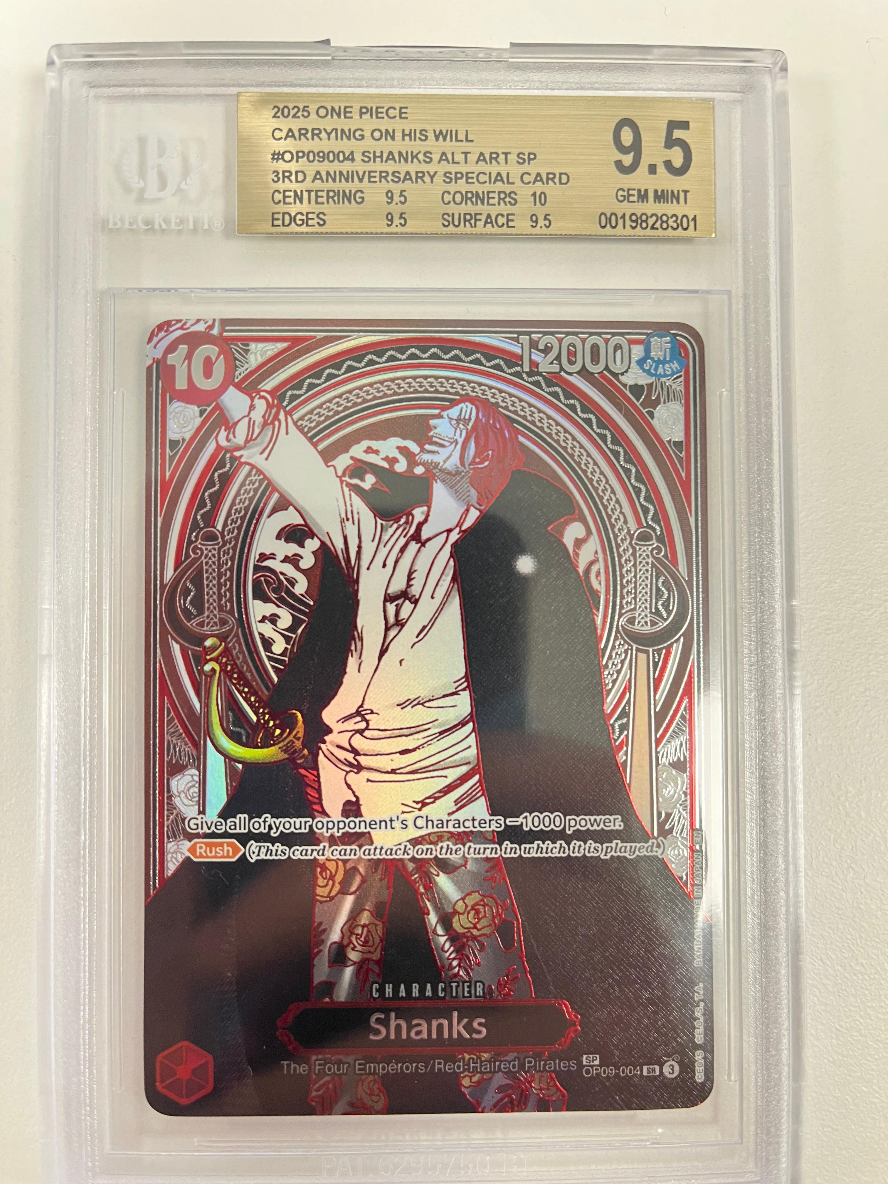Shanks Silver Anniversary Rare OP13/OP09-004 ENG BGS 9.5