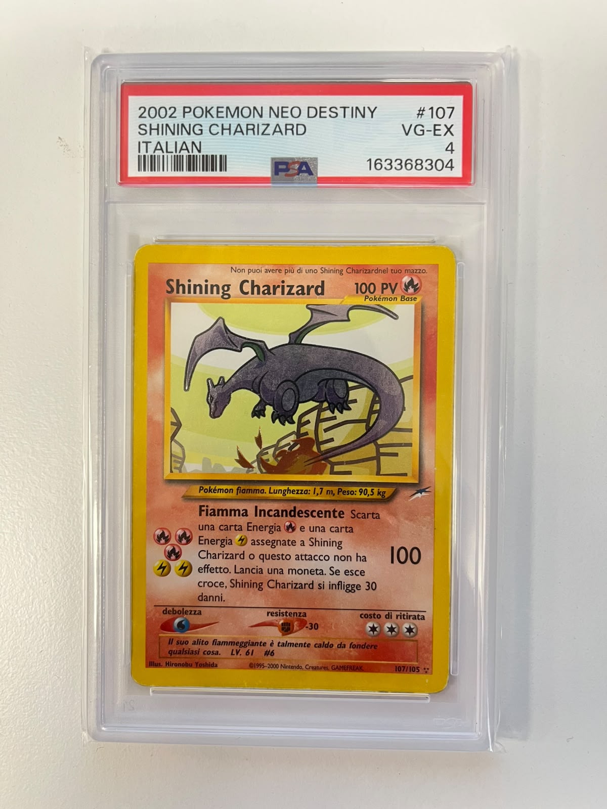 Shining Charizard Neo Destiny Unlimited ITA PSA 4