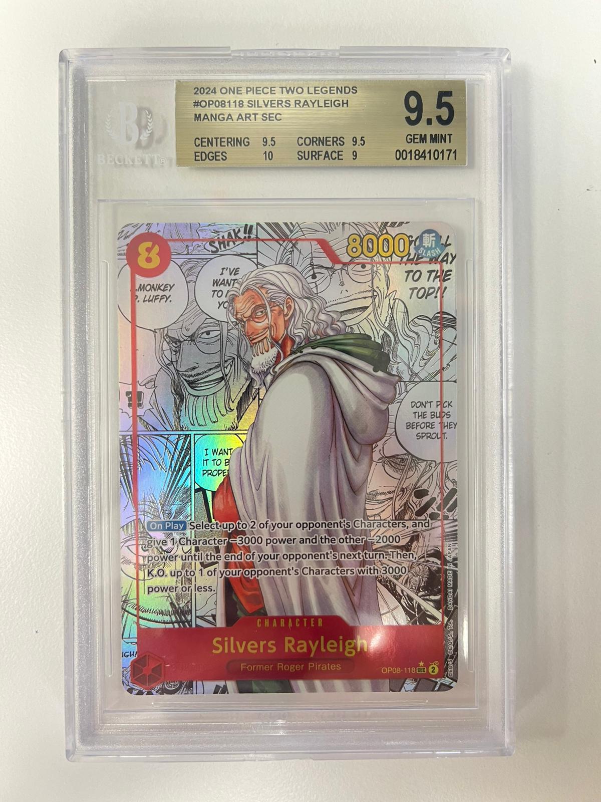 Silvers Rayleigh Manga Rare OP08-118 ENG BGS 9.5