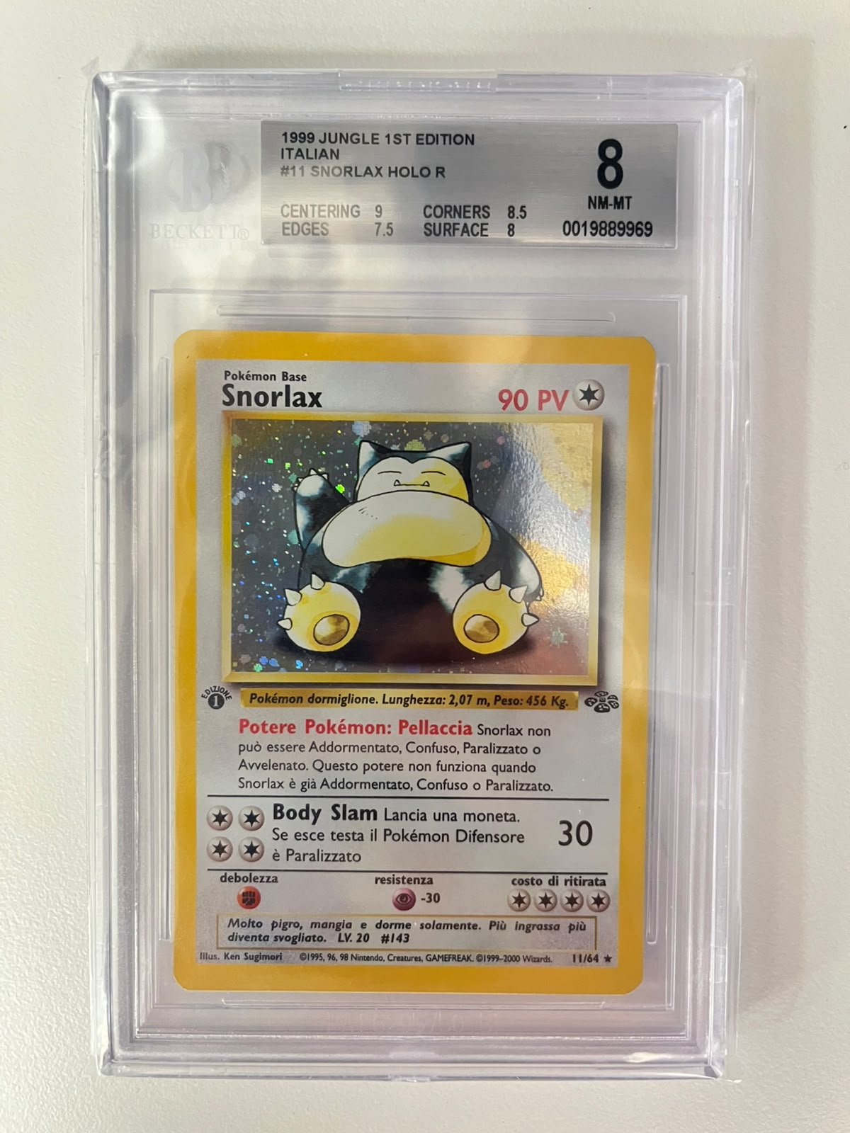 Snorlax Jungle Holo 1st Edition ITA BGS 8