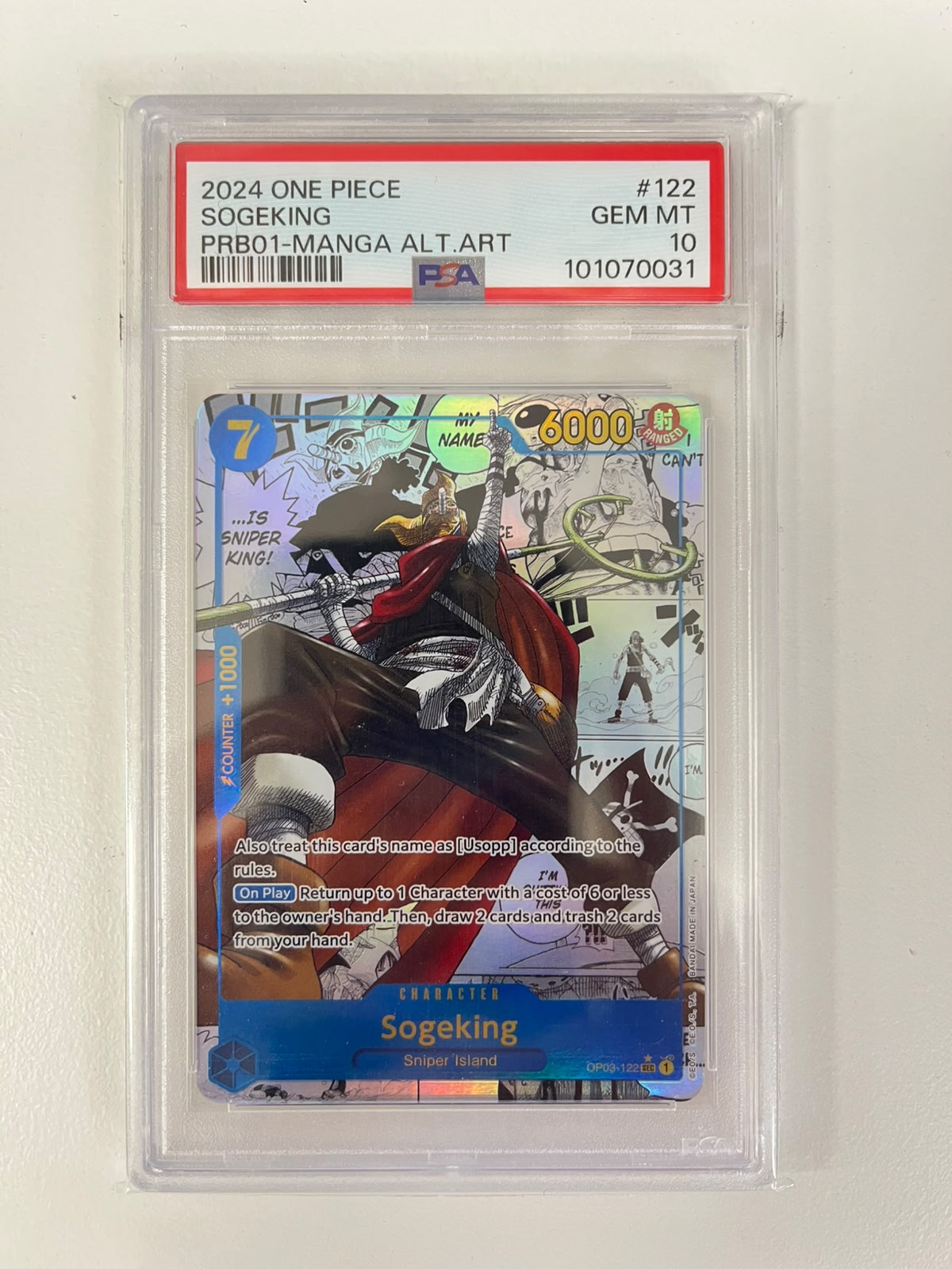 Sogeking Manga Rare PRB01/OP03-122 ENG PSA 10