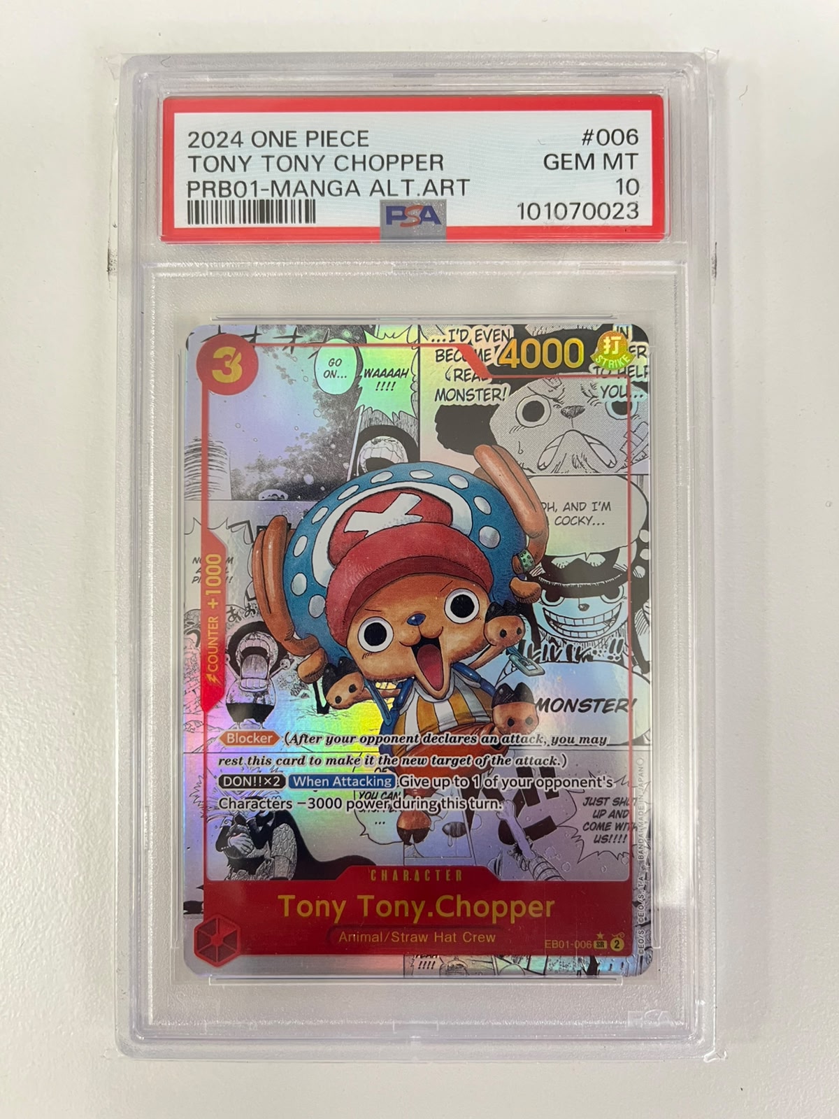 Tony Tony Chopper Manga Rare PRB01/EB01-006 ENG PSA 10