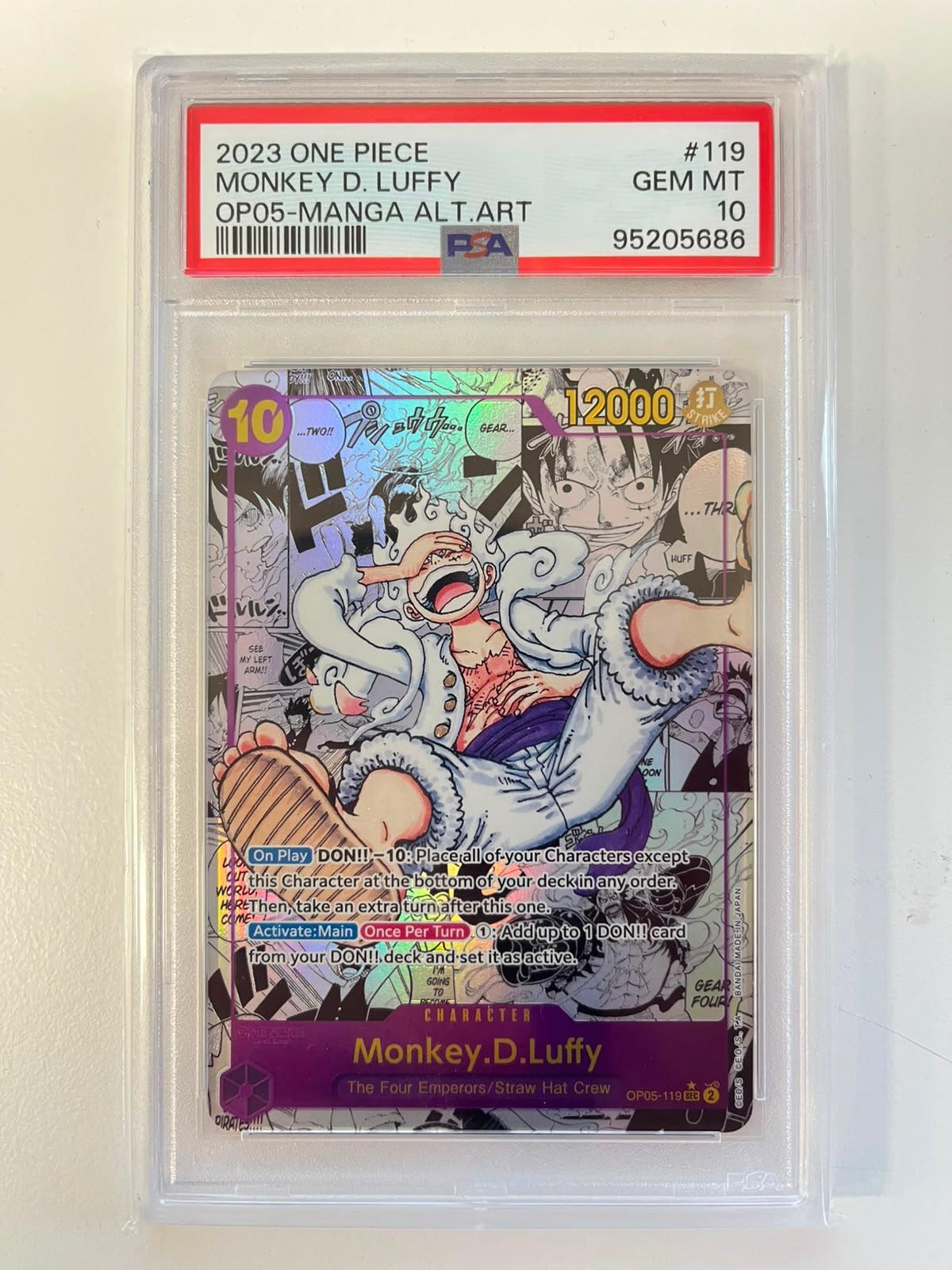 Monkey.D.Luffy Manga Rare OP05-119 ENG PSA 10